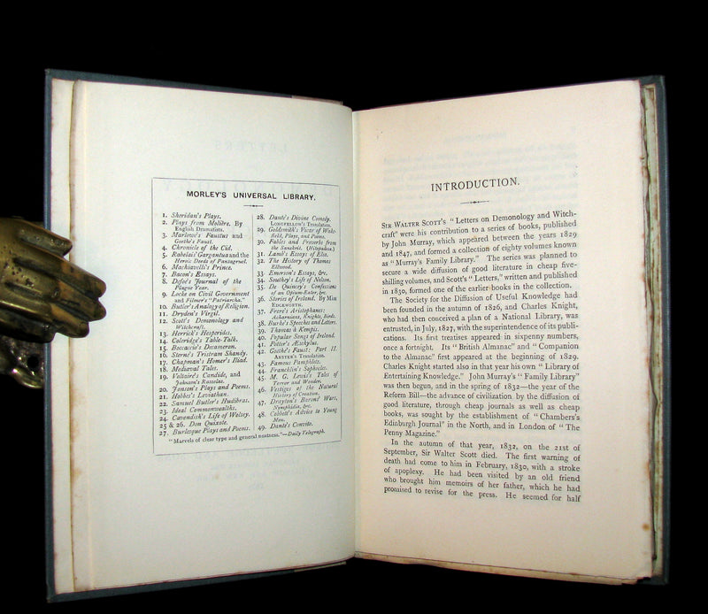 1887 Rare Book - Demonology and Witchcraft - WITCHES & FAIRIES by Sir Walter Scott.