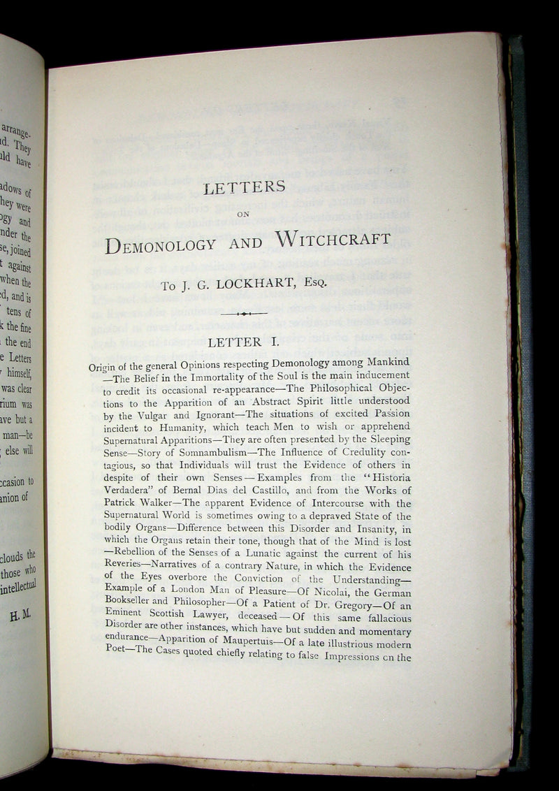 1887 Rare Book - Demonology and Witchcraft - WITCHES & FAIRIES by Sir Walter Scott.