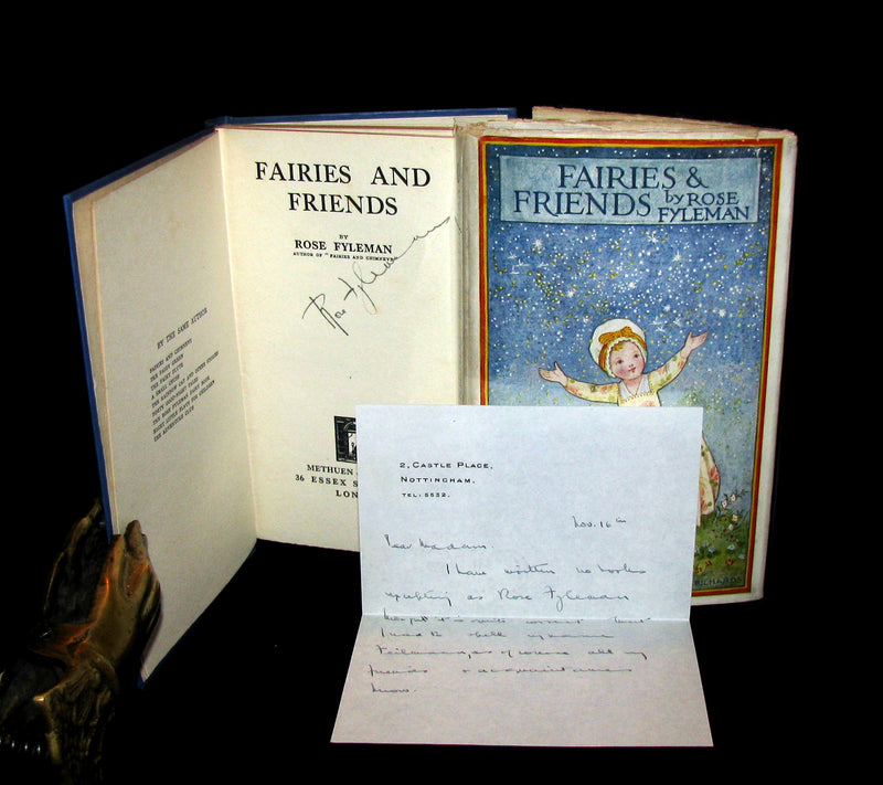 1925 Signed Book - Rose Fyleman - Fairies and Friends + Signed Letter. First Edition.