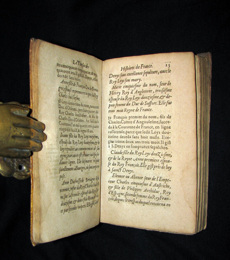 1619 Rare French Book - Treasure of the Stories of France - Le Thresor des histoires de France by Corrozet.
