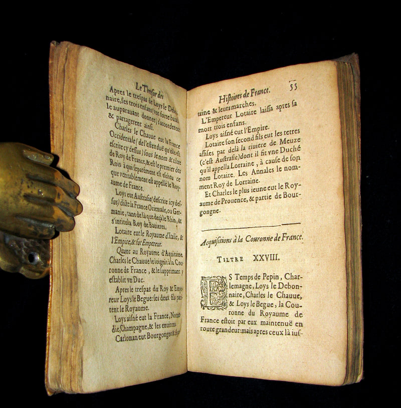 1619 Rare French Book - Treasure of the Stories of France - Le Thresor des histoires de France by Corrozet.
