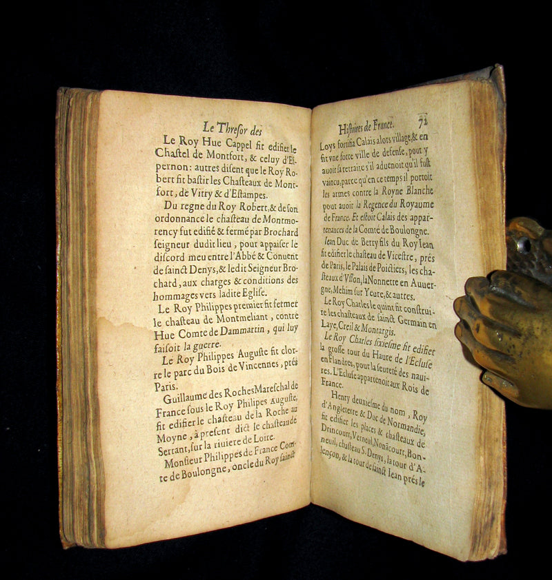 1619 Rare French Book - Treasure of the Stories of France - Le Thresor des histoires de France by Corrozet.
