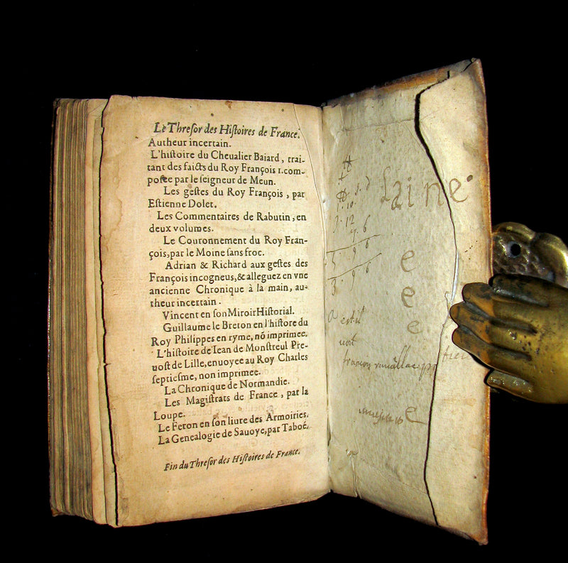1619 Rare French Book - Treasure of the Stories of France - Le Thresor des histoires de France by Corrozet.