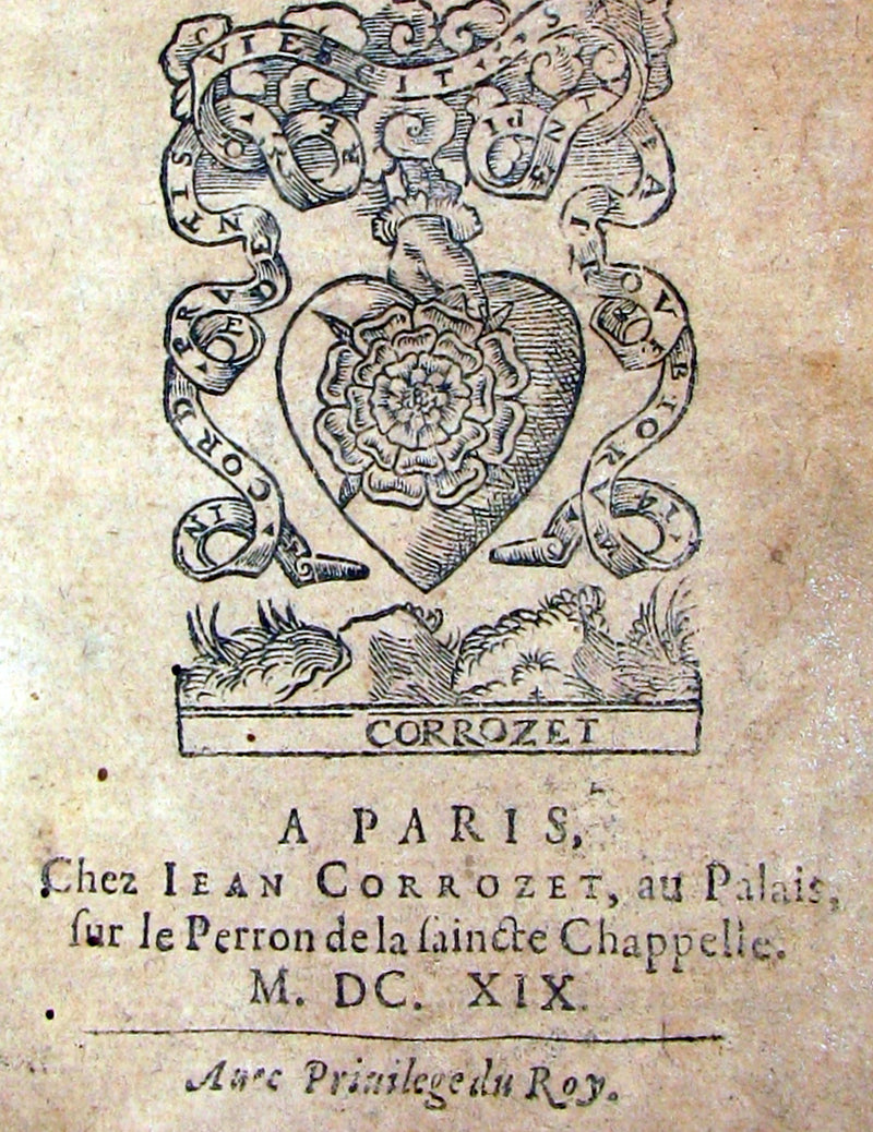 1619 Rare French Book - Treasure of the Stories of France - Le Thresor des histoires de France by Corrozet.