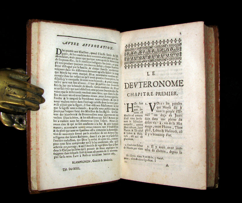 1685 Rare Latin French Book - Book of Deuteronomy - DEUTERONOME. Bible.