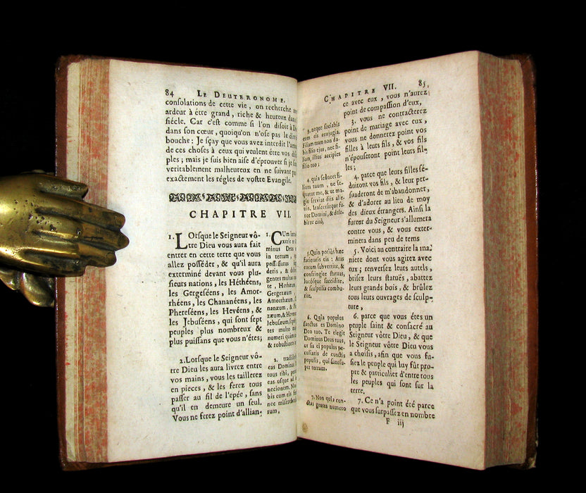 1685 Rare Latin French Book - Book of Deuteronomy - DEUTERONOME. Bible.