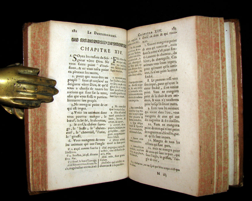 1685 Rare Latin French Book - Book of Deuteronomy - DEUTERONOME. Bible.