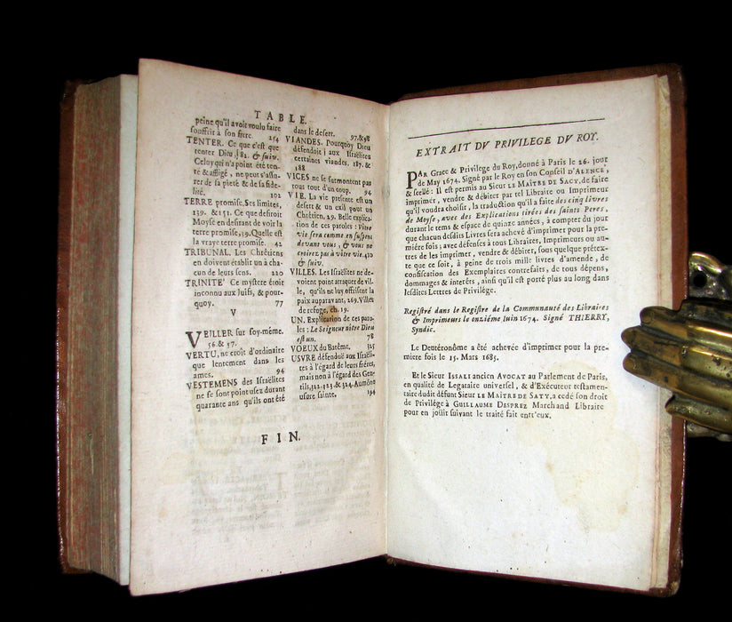 1685 Rare Latin French Book - Book of Deuteronomy - DEUTERONOME. Bible.