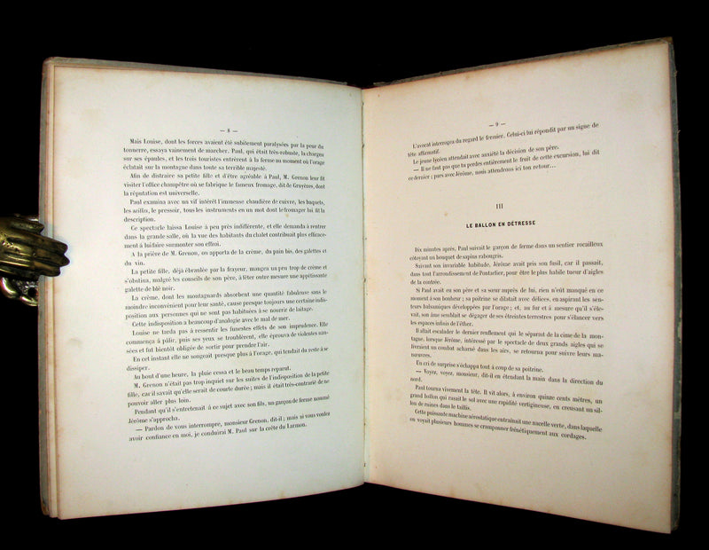 1870 Rare French Ballooning Book - Aventures de Paul enlevé par un ballon - Adventures of Paul Abducted by a Balloon.