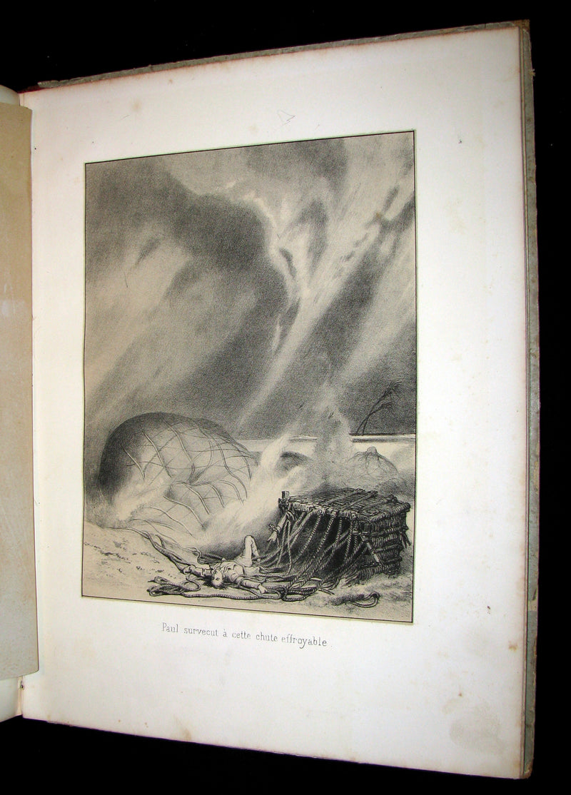 1870 Rare French Ballooning Book - Aventures de Paul enlevé par un ballon - Adventures of Paul Abducted by a Balloon.