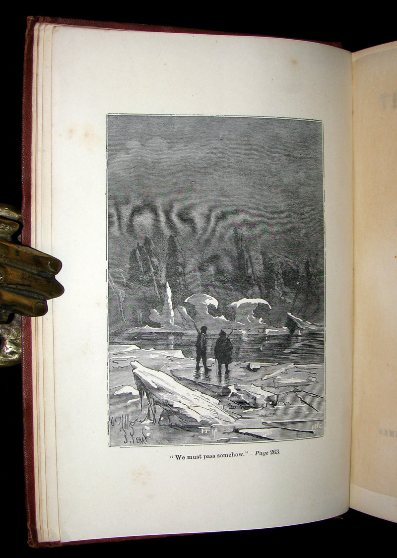 1874 Rare Victorian Book - JULES VERNE - The FUR COUNTRY or Seventy Degrees North Latitude. 4th Edition.