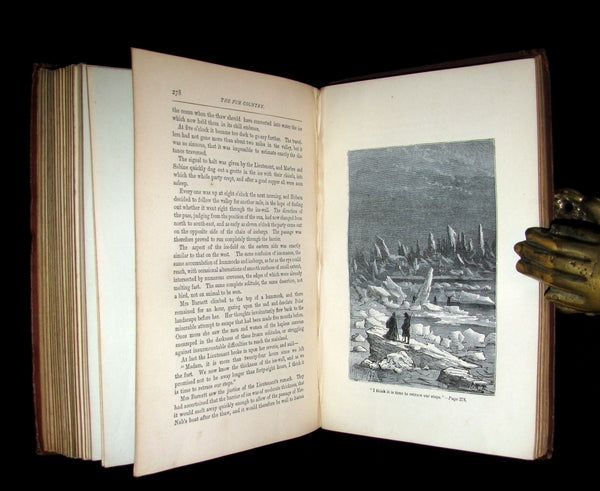 1874 Rare Victorian Book - JULES VERNE - The FUR COUNTRY or Seventy Degrees North Latitude. 4th Edition.