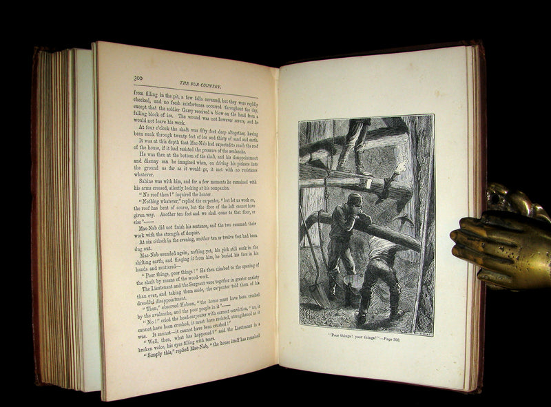 1874 Rare Victorian Book - JULES VERNE - The FUR COUNTRY or Seventy Degrees North Latitude. 4th Edition.