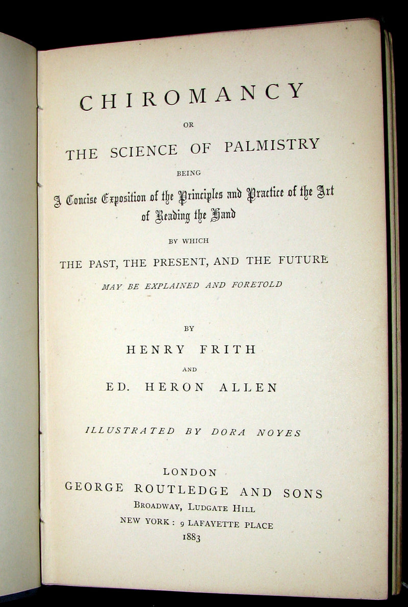 1883 Scarce 1st EDITION -  CHIROMANCY - The Science of Palmistry by Henry Frith.