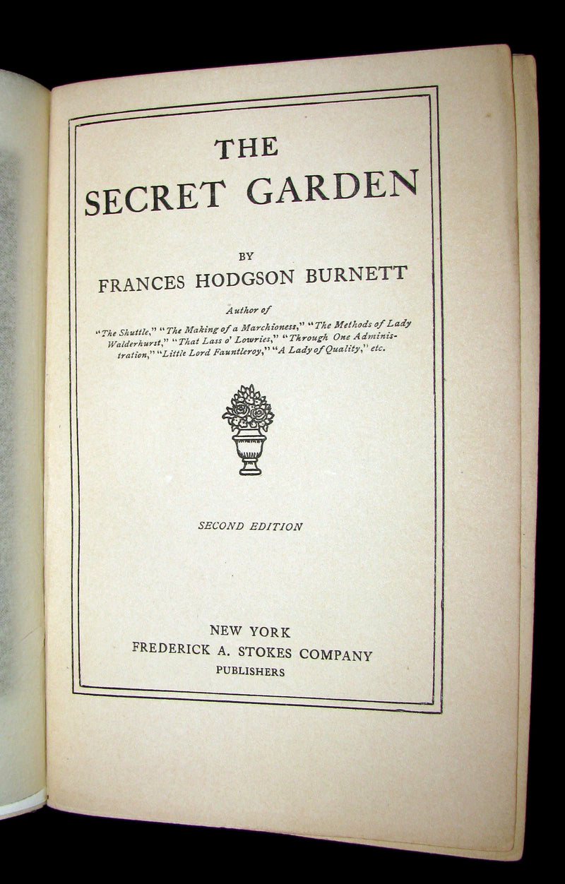 1911 Rare Book - The Secret Garden by Frances Hodgson Burnett. Second Edition.