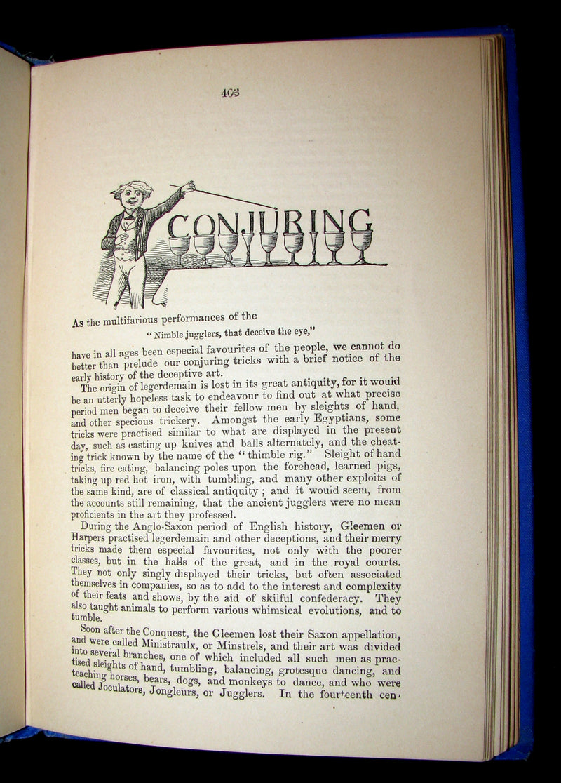 1880 Scarce Book ~ Games of Skill and Conjuring Illustrated (Draughts, Chess, Legerdemain, tricks, etc.).