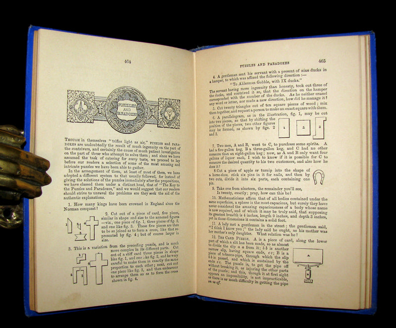 1880 Scarce Book ~ Games of Skill and Conjuring Illustrated (Draughts, Chess, Legerdemain, tricks, etc.).