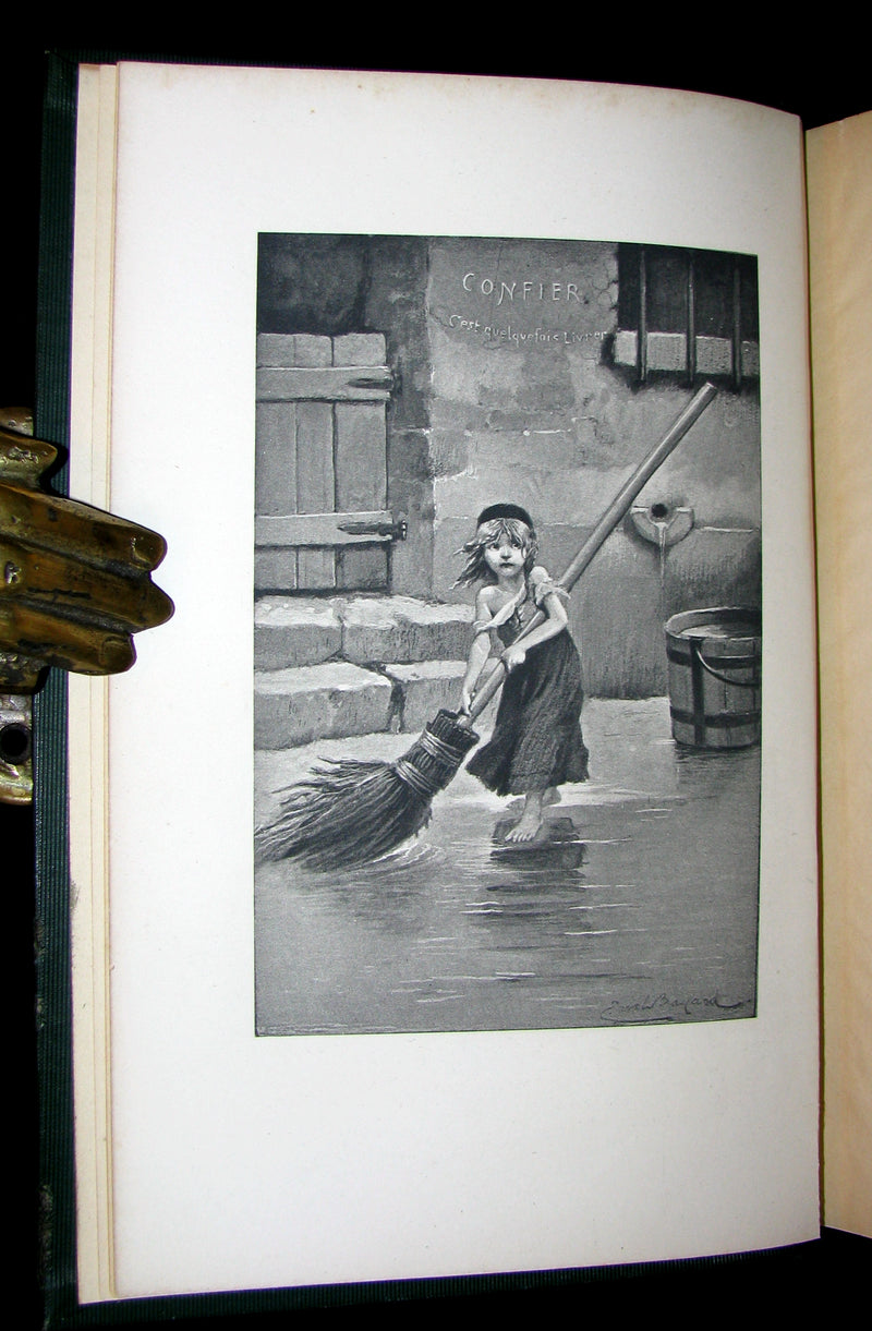 1887 Rare Victorian Book set - LES MISERABLES by Victor Hugo. Illustrated.