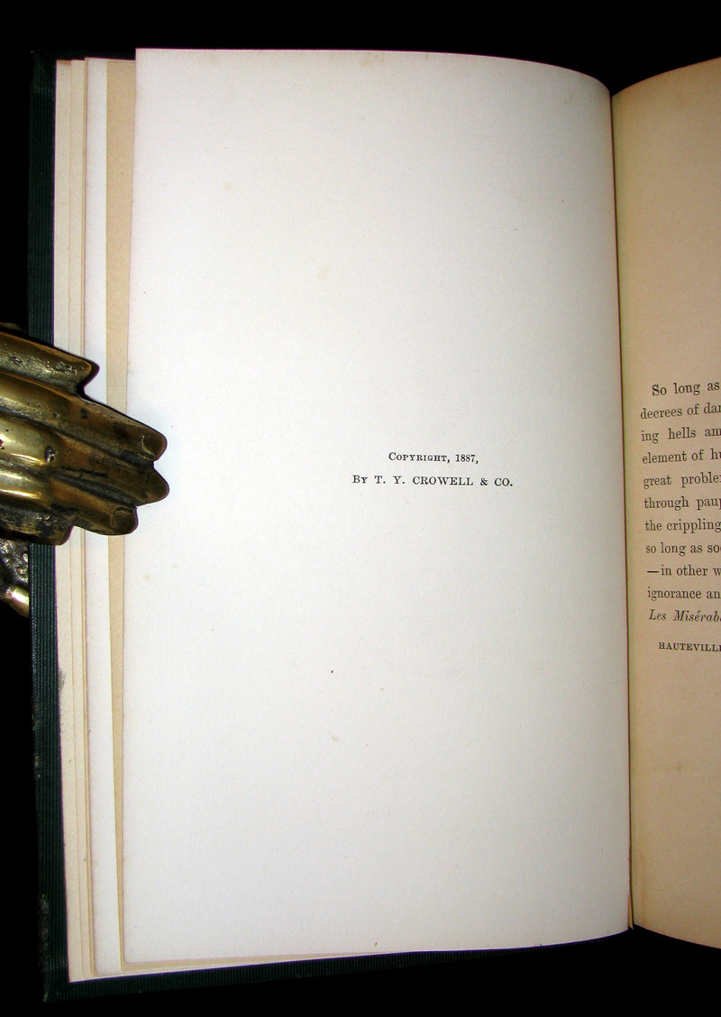 1887 Rare Victorian Book set - LES MISERABLES by Victor Hugo. Illustrated.