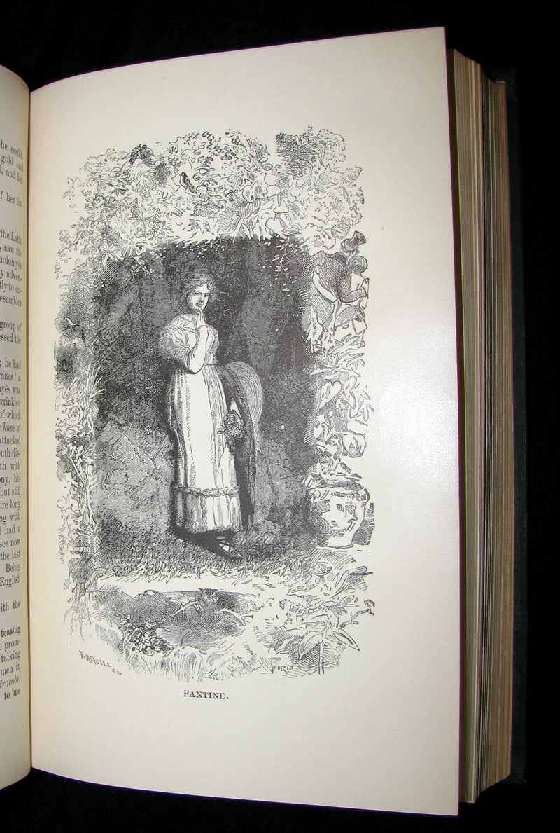 1887 Rare Victorian Book set - LES MISERABLES by Victor Hugo. Illustrated.