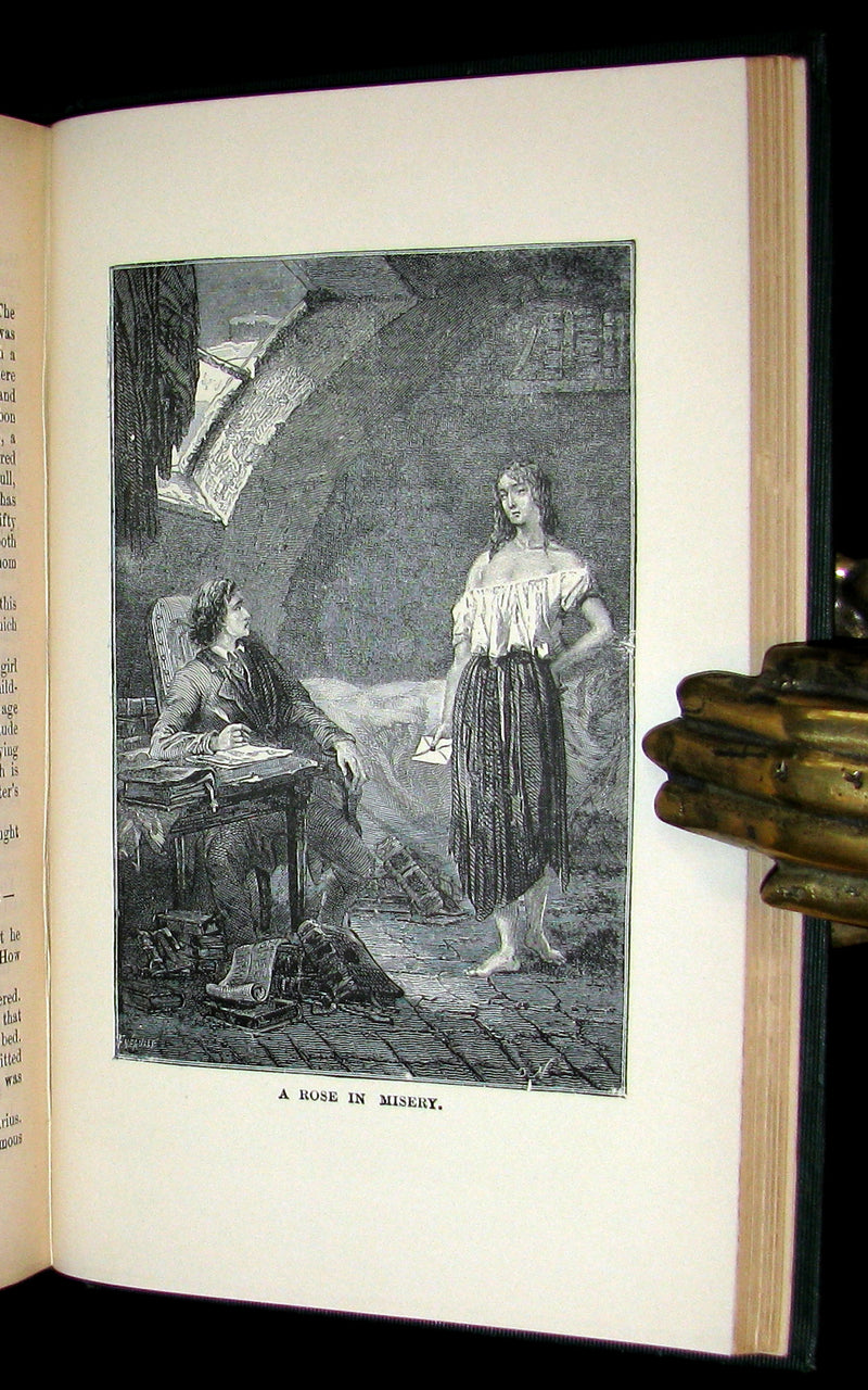 1887 Rare Victorian Book set - LES MISERABLES by Victor Hugo. Illustrated.