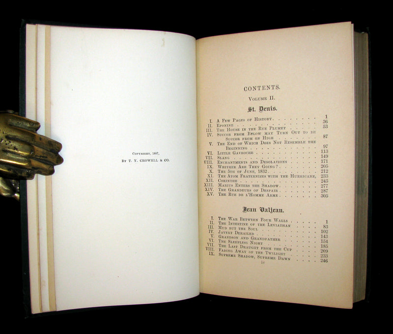 1887 Rare Victorian Book set - LES MISERABLES by Victor Hugo. Illustrated.