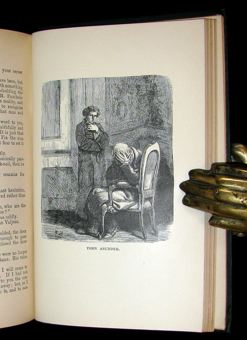 1887 Rare Victorian Book set - LES MISERABLES by Victor Hugo. Illustrated.