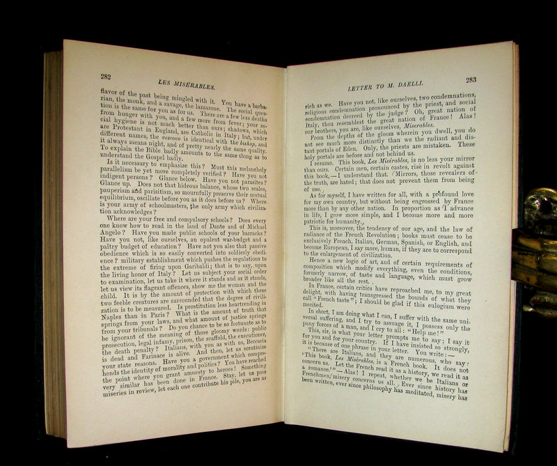 1887 Rare Victorian Book set - LES MISERABLES by Victor Hugo. Illustrated.