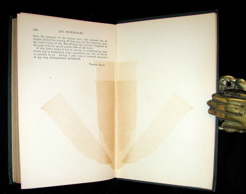 1887 Rare Victorian Book set - LES MISERABLES by Victor Hugo. Illustrated.