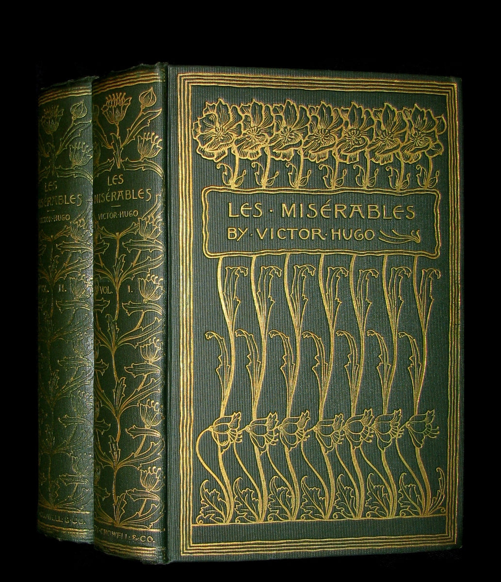 1887 Rare Victorian Book set - LES MISERABLES by Victor Hugo. Illustra ...
