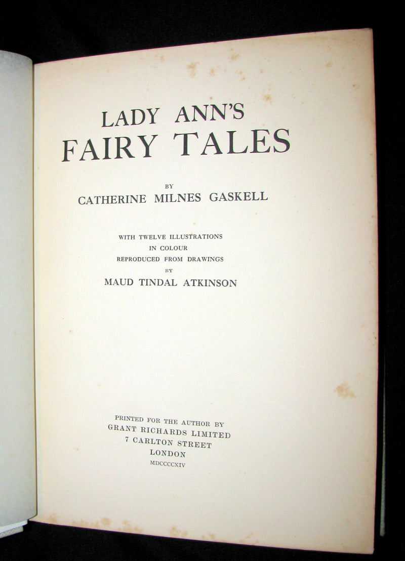 1914 Scarce privately printed Book ~ Lady Ann's Fairy Tales by Lady Catherine Henrietta Milnes Gaskell.
