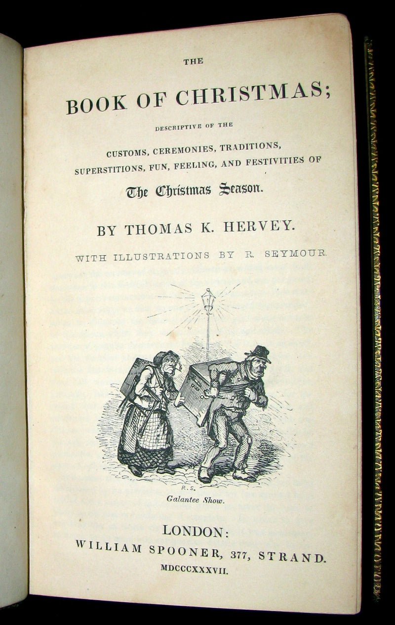 1837 Scarce Book ~ The Book of CHRISTMAS - Traditions, Superstitions. Illustrated by Robert Seymour.
