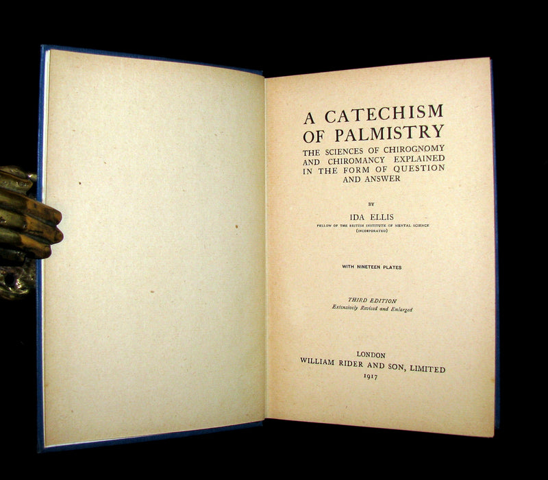 1917 Rare CHIROMANCY Book -  A Catechism of Palmistry by Ida Ellis. Illustrated.
