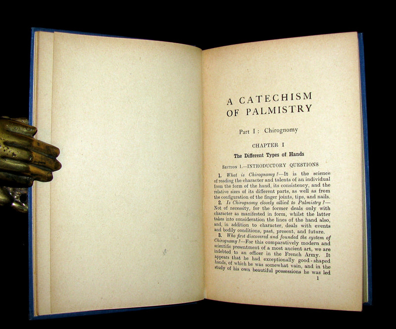 1917 Rare CHIROMANCY Book -  A Catechism of Palmistry by Ida Ellis. Illustrated.