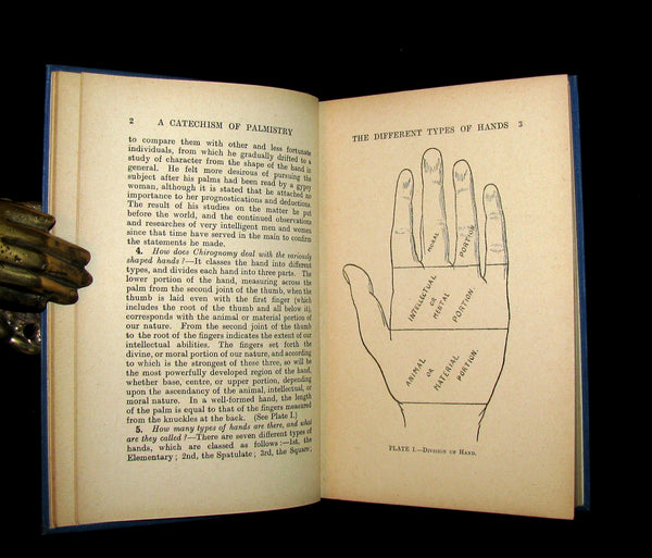 1917 Rare CHIROMANCY Book -  A Catechism of Palmistry by Ida Ellis. Illustrated.
