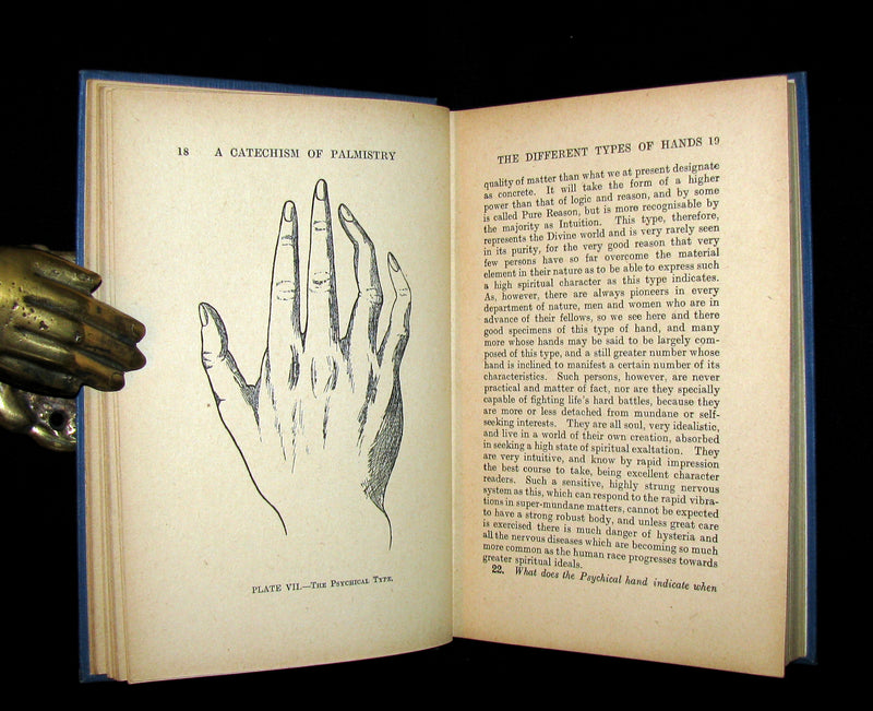 1917 Rare CHIROMANCY Book -  A Catechism of Palmistry by Ida Ellis. Illustrated.
