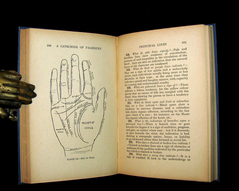 1917 Rare CHIROMANCY Book -  A Catechism of Palmistry by Ida Ellis. Illustrated.