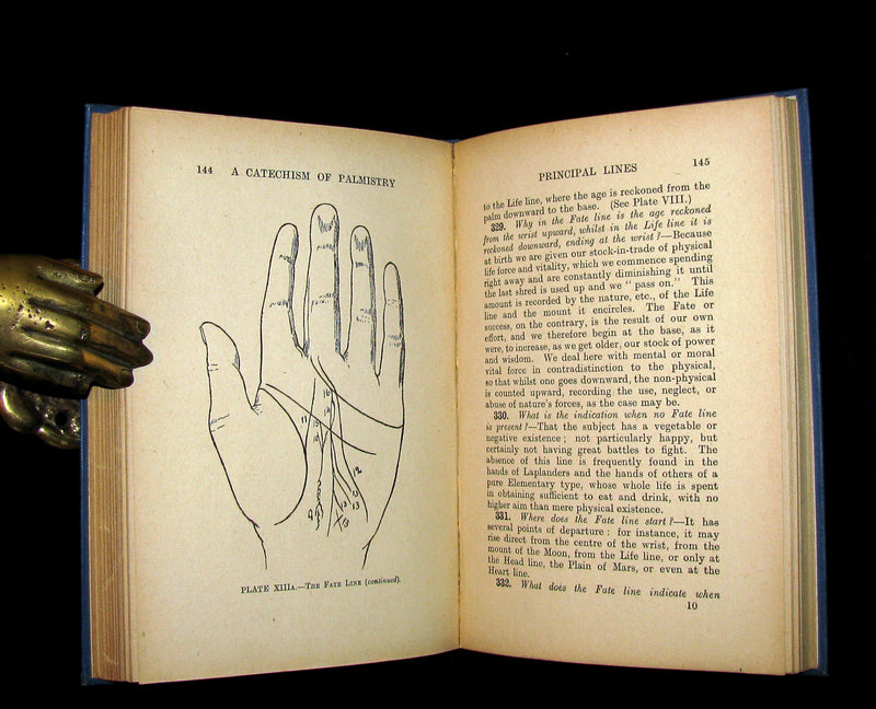 1917 Rare CHIROMANCY Book -  A Catechism of Palmistry by Ida Ellis. Illustrated.