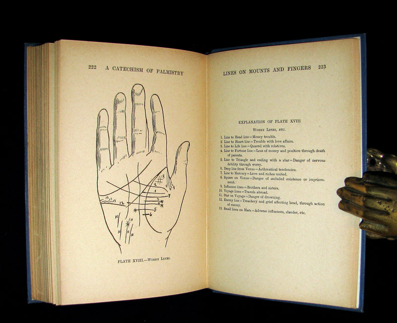 1917 Rare CHIROMANCY Book -  A Catechism of Palmistry by Ida Ellis. Illustrated.