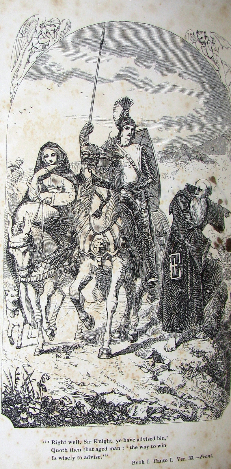 1855 Rare Fairy Queen Book ~ The FAERIE QUEENE by Edmund SPENSER Illustrated by Corbould.