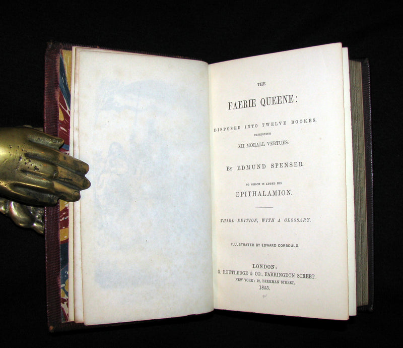 1855 Rare Fairy Queen Book ~ The FAERIE QUEENE by Edmund SPENSER Illustrated by Corbould.