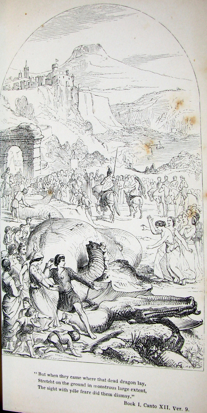 1855 Rare Fairy Queen Book ~ The FAERIE QUEENE by Edmund SPENSER Illustrated by Corbould.