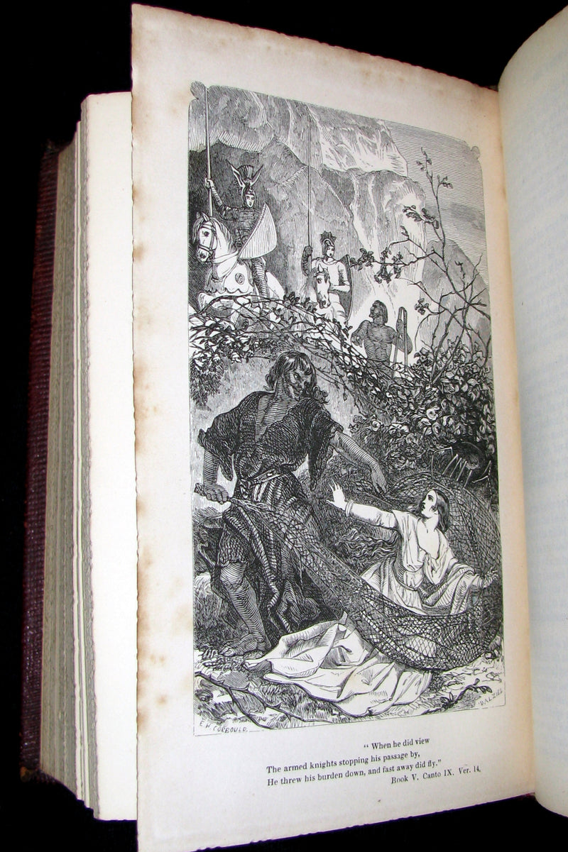 1855 Rare Fairy Queen Book ~ The FAERIE QUEENE by Edmund SPENSER Illustrated by Corbould.