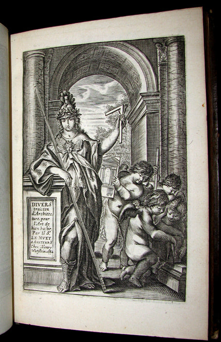 1682 Scarce French ARCHITECTURE Book - Traitté des cinq ordres d'architecture traduit du Palladio. 77 Plates.