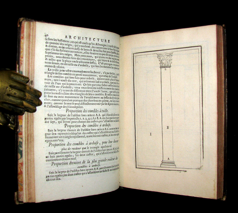 1682 Scarce French ARCHITECTURE Book - Traitté des cinq ordres d'architecture traduit du Palladio. 77 Plates.