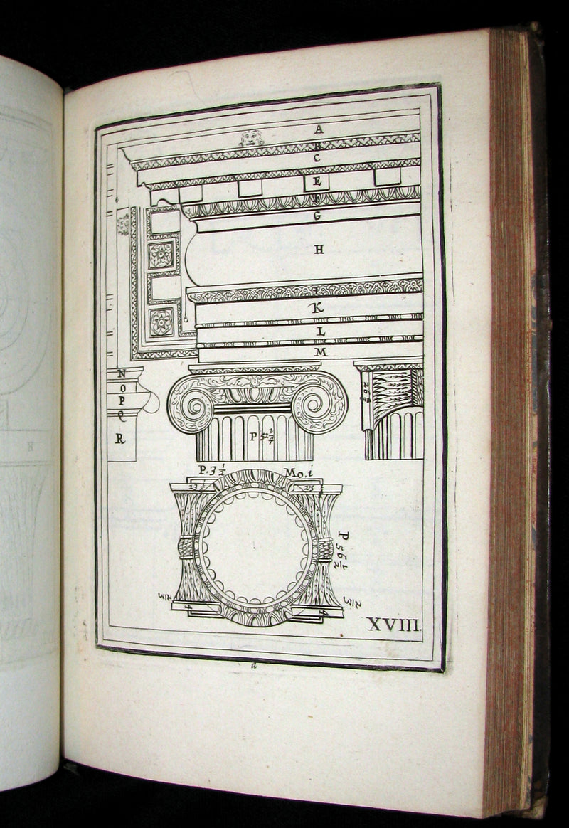 1682 Scarce French ARCHITECTURE Book - Traitté des cinq ordres d'architecture traduit du Palladio. 77 Plates.