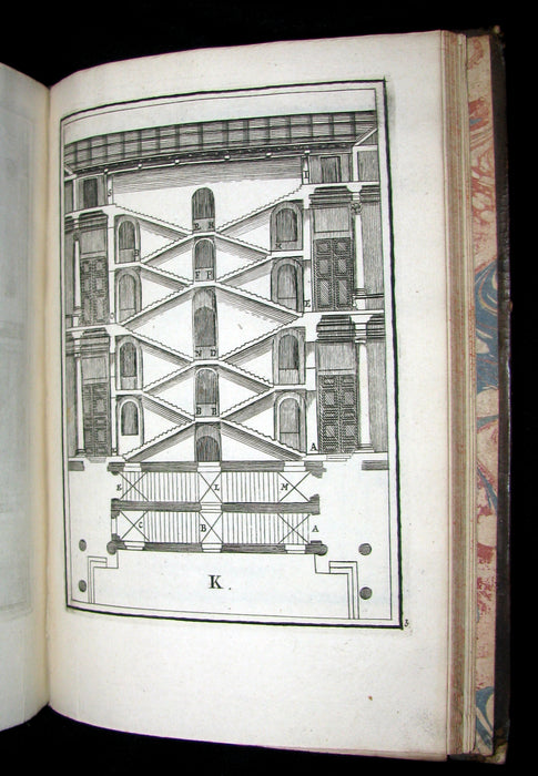 1682 Scarce French ARCHITECTURE Book - Traitté des cinq ordres d'architecture traduit du Palladio. 77 Plates.