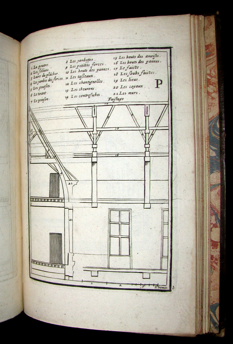 1682 Scarce French ARCHITECTURE Book - Traitté des cinq ordres d'architecture traduit du Palladio. 77 Plates.