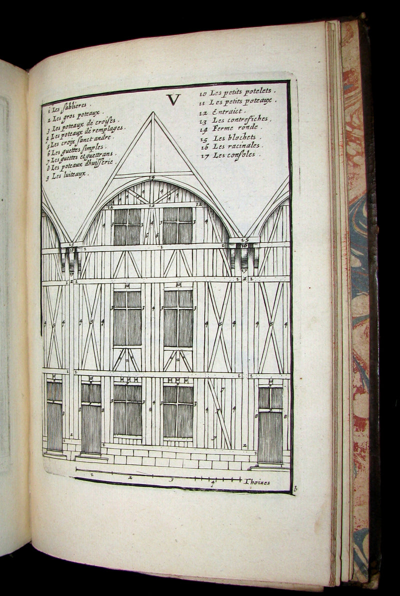 1682 Scarce French ARCHITECTURE Book - Traitté des cinq ordres d'architecture traduit du Palladio. 77 Plates.