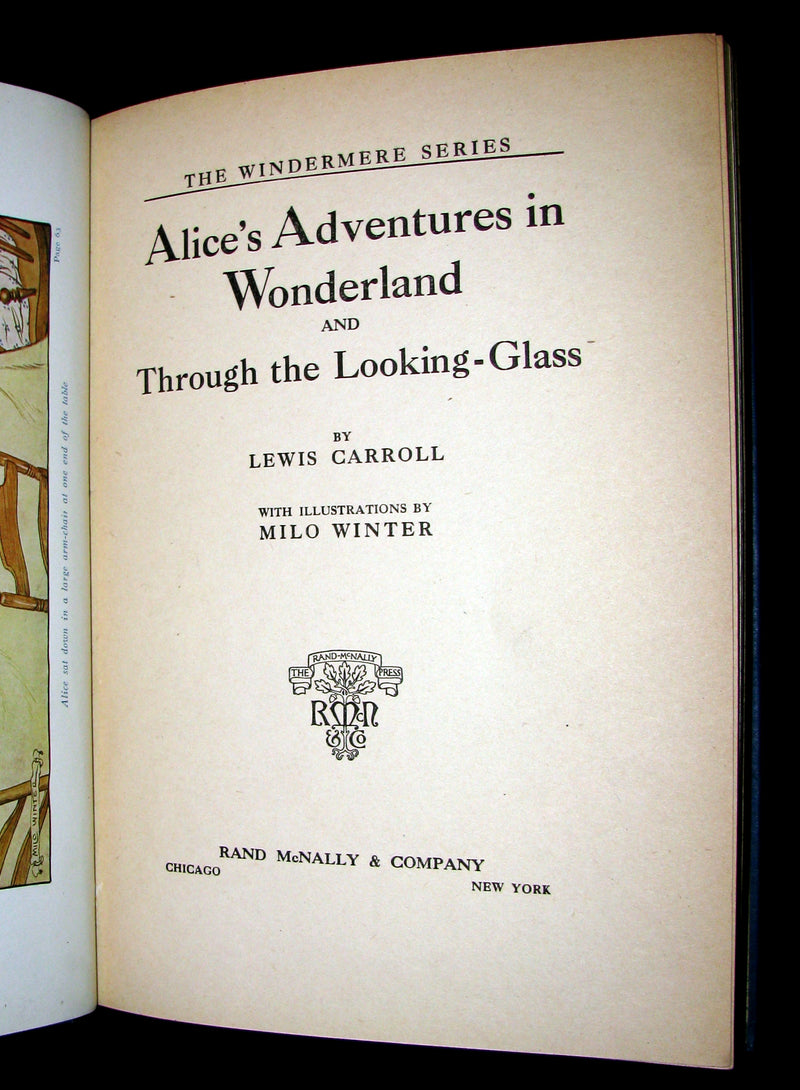 1916 Rare Windermere Edition - Alice's Adventures in Wonderland & Through the Looking-Glass Illustrated.